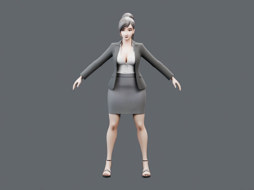 長身オフィスキャラクター · サンダル