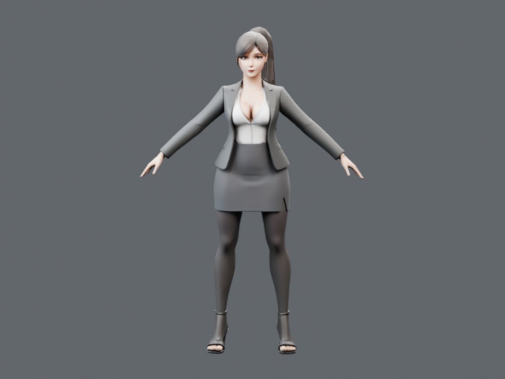 長身オフィスキャラクター · タイツ